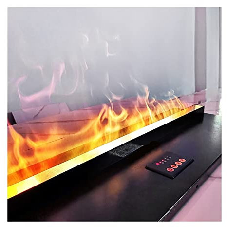Fireplace Decorative 59 Inch Electric Fireplace, Recessed Super Long Simulated Flame Fireplace Heater with Remote Control, Automatic Power-off Protection, Black Smokeless Fireplaces (Color : LED lamp