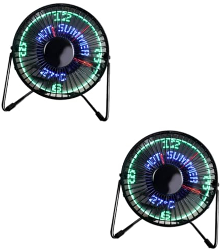 jojofuny 2St Ventilatoren fürs Büro USB-Desktop-Lüfter persönlicher Fan Tischventilatoren intelligente Uhr Büro-Fan herrenuhren Mini- USB-Uhr-Lüfter tragbar Tischlüfter LED reisen