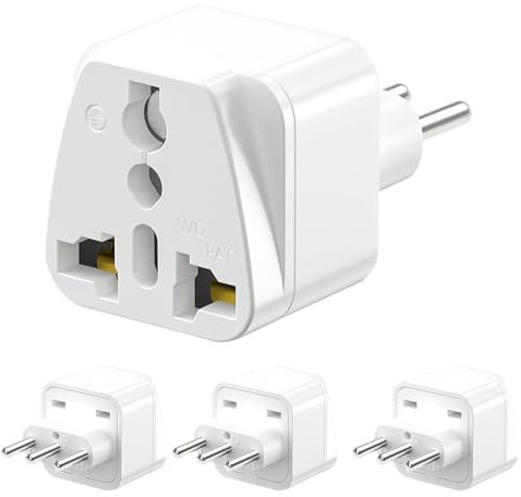 JOAASU Universal-Reiseadapter nach Italien, Welt-zu-Italien-Steckdosenadapter,Konverter von UK USA China auf italienischen Stecker