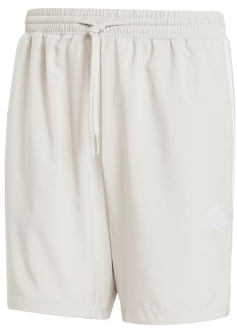 adidas Men's Essential Three Stripes Chelsea Base Short, Wonder Alumina/White, XS