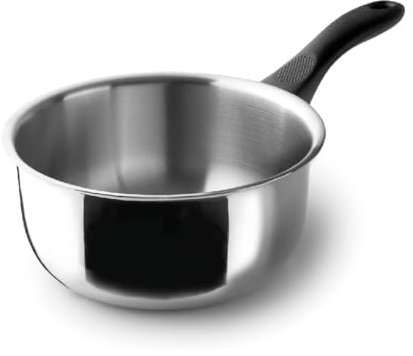 Lacor - 31212 - Cazo Recto Garinox, Acero Inoxidable, Acabado Pulido Brillante, Mango Ergonómico de Baquelita, 0.5 Litros, Apto para Inducción, No apto para Horno, Apto para Lavavajillas, Ø12cm