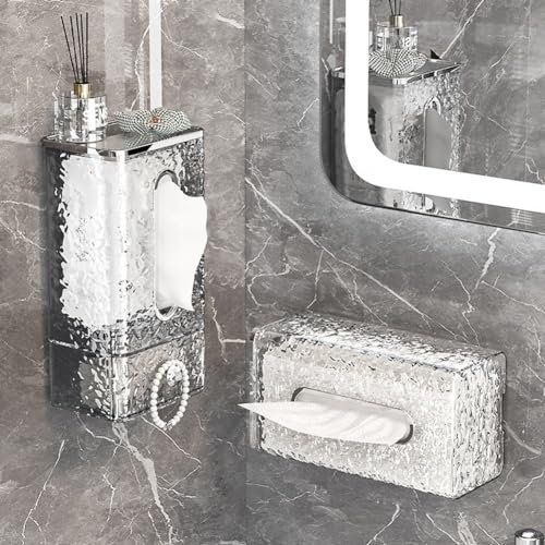 Taschentuchbox, Wandmontage, stabiler, rechteckiger Serviettenspender, Taschentuchbox für Badezimmer, Küche (Basics)