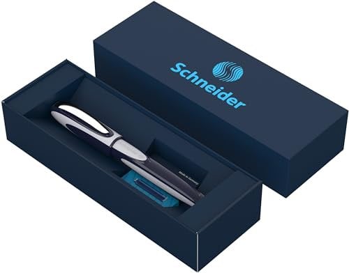 Schneider Ray Tintenroller Geschenkset im Kartonetui (inkl. Standard Tintenpatronen, geeignet für Rechts- und Linkshänder) tiefblau-hellgrau