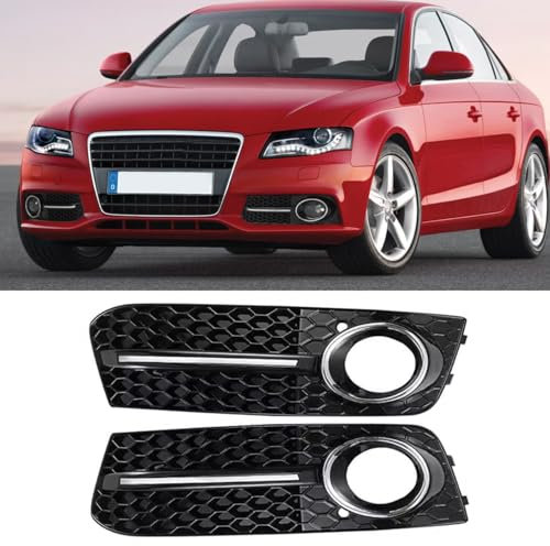 TTCR-II 2 PCS Compatible con Audi A4 B8 8K Parrilla Delantera Antiniebla 2009-2011 Rejilla para Parachoques Izquierda+Derecha A4 B8 8KD807681/8KD807682 Rejilla Antiniebla del Parachoques-Panal
