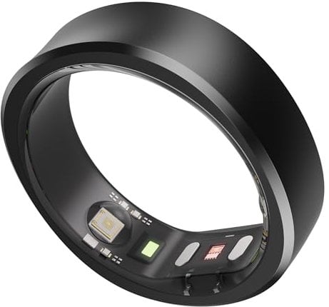RingConn Gen 1 Smart Ring für Frauen/Herren, ohne App-Abonnement, Size First mit Größenkit, 7 Tage Akkulaufzeit, Fitness- und Schlaftracker, kompatibel mit iOS & Android (Schwarz, Größe 13)
