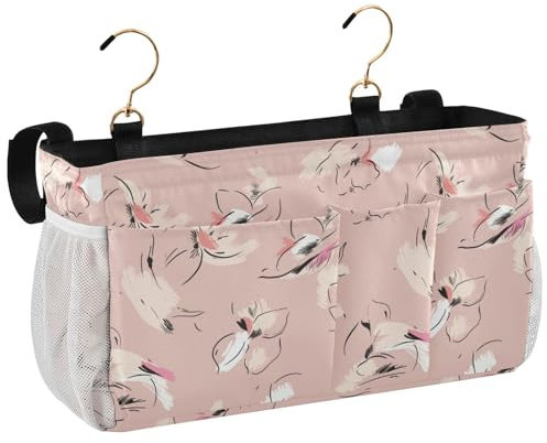 linqin Nachttisch-Aufbewahrungstasche für Schlafsaal, Bett für Nachttisch und Etagenbett, Pastell-Blumen