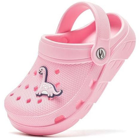 HOBIBEAR Unisex Kinder Classic Clogs Mädchen Jungen Bdeschuhe Gartenschuhe Hausschuhe atmungsaktive Sandalen(EU 31,Pink)