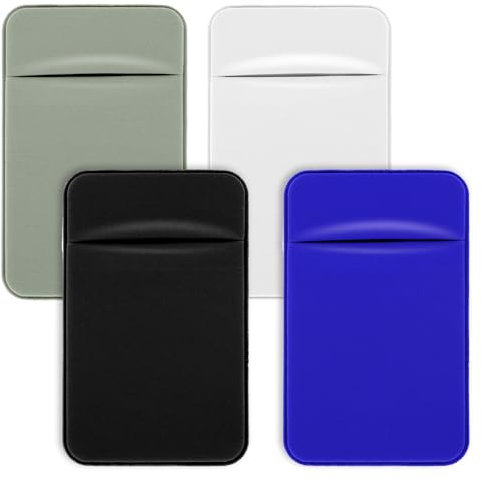 4 Pack Cell Phone Card Holder with Adhesive Sticker Phone Card Holder Stretchy Stick on Wallet Pocket Credit Card ID Case Pouch Sleeve ID Credit Card Pocket Stick On Wallet for Android Smartphones