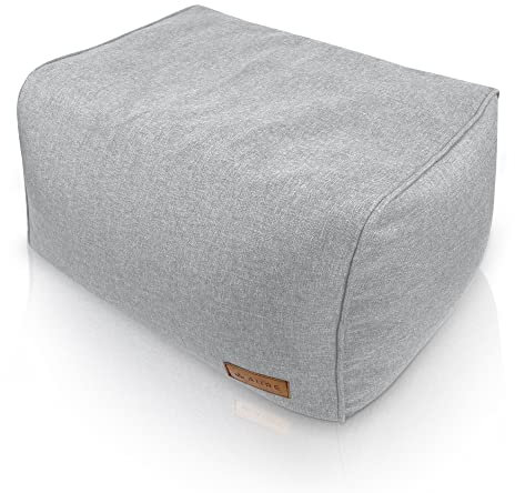 Aiire Reposapies Puff Salon Moderno - Puf Cuadrado o Taburete para Reposa Pies Sofa - Cojin de Suelo XXL para Decoracion Hogar Moderno, Habitación Adolescente o Bean Bag Gamer Gris Claro