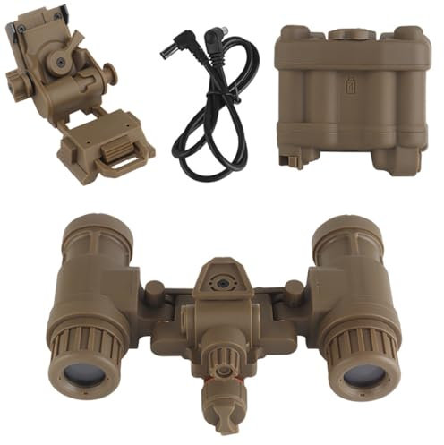Kopeetechy Taktische Airsoft PVS31 Dummy Nachtsichtbrille Modell mit Halterung, Keine Funktion NVG Binokular Nachtsicht für Taktische Helm NVG Mount, CS Spiel, Cosplay Prop (Tan)