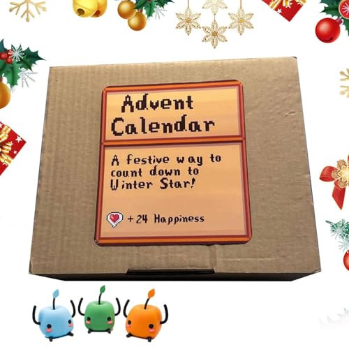 Anime Adventskalender 2024, Kreativer Stardew Valley Adventskalender 24 Tage Weihnachts-Advents Countdown Kalender Mit 24 Handgefertigte Kunsthandwerke Für Kinder