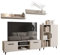 MATKAM Wohnzimmermöbel-Set Oslo, 4-teilig, 1 x TV-Kommode H47x B150 x T40 cm, 1 x Wohnzimmerkommode H112 x B80 x T30cm, 2 x Hängeregale H20 x B100 x T20 cm (Kaschmir)