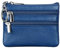 Portefeuille pour Femme en Cuir Véritable avec Anneau Porte-clés,Mini Porte Monnaie Cuir,Minimalisme Urbain Coin Purse Wallet pour Homme,Petit Portemonnaie avec Porte-clés et 3*Compartiments (Bleu)
