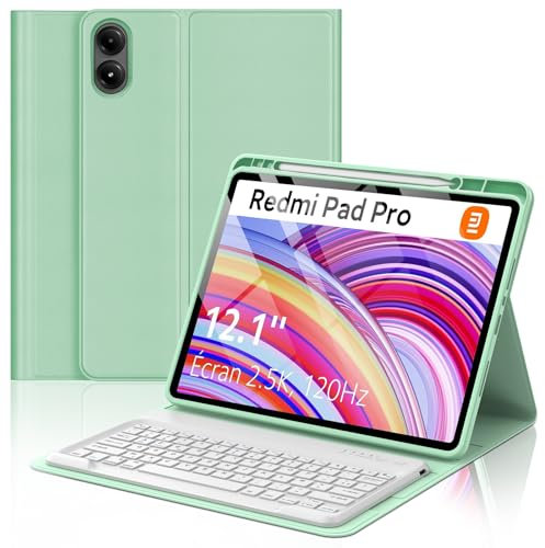 FOGARI Clavier pour Redmi Pad Pro 12.1 | Coque Clavier Xiaomi Pad POCO 12.1 Pouces 2024, AZERTY Français Détachable Bluetooth