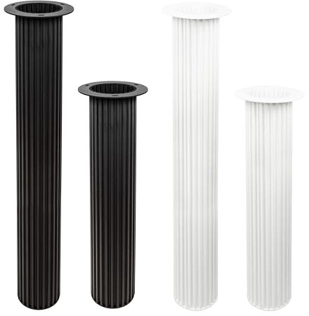 Natural Goods Berlin Tischsäule Single Wavy Tischbein Metall Schwarz 100 cm hoch - Japandi Stil Lamellen-Optik - Tischgestell für Bartisch - Runder Tischfuß Wandtisch - Tischuntergestell für Tisch
