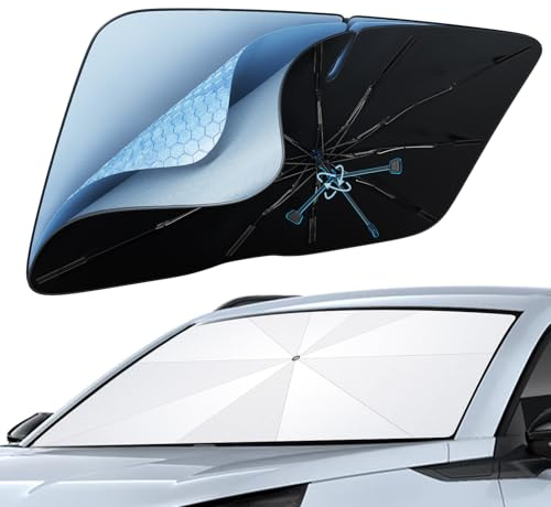 BIXUAN Frontscheiben Sonnenschutz Kompatibel mit VW ID Buzz 2023 2024 2025 Regenschirm Auto Front Windschutzscheibe Sonnenschirm Frontscheibe Sonnenblende, Wärmeisolierung UV-Schutz