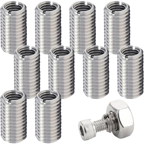 10 Stück GewindehüLse M10 auf m8 Mirror,Einschraubmutter M8 Gewindeadapter,GewindeeinsäTze Adapter Gewindereparatursatz,Helicoil M8 Metall Gewindebuchsen für Automobilen Dampfturbinen Mechanischen
