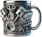 Kaffeetasse Für Auto Motor,3d-kaffeetasse,engines Edelstahlbecher,2025 Neue Auto Motoren Form Teetassen,V8 & V6 3D Motor Design Retro Coffee Tasse, Für Zuhause, Studio, Reisen