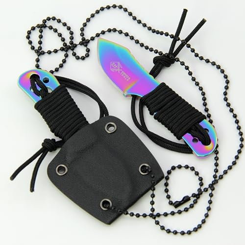 Neck Knife Messer Little Rainbow inkl. Kydex Scheide - Taschenmesser Feld Jagd Outdoor Camping