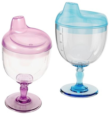 Yardwe 2 Pièces Verres à pied anti-chute tasses pour enfants biberon bébé gobelet transparent gobelet pour bébé Tasses de café tasse de fête bouteille de lait Plastique
