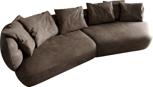 DELIFE Sofa Roya Mikrofaser Taupe Vintage 320x140 cm