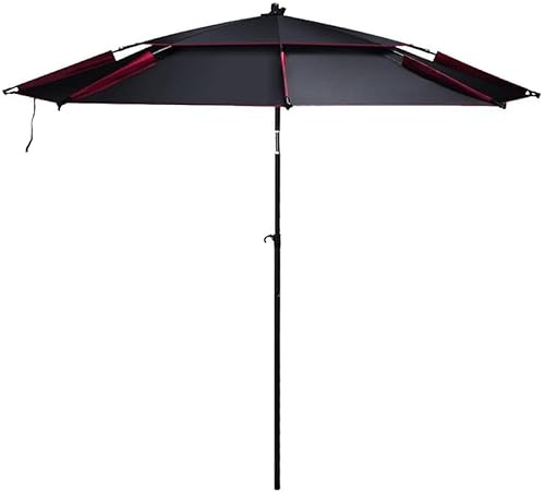 QYYZTQY Parasol de en Aluminium, Parasol de 2 m de diamètre, Protection 50, Compact pour Les Petits espaces de terrasse extérieure, Noir