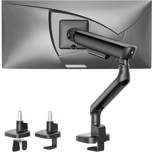 monTEK Vollständig Monitor Halterung für 17-40 Zoll Bildschirme Bis zu 12kg | Höhenverstellbar Monitorständer Höhenverstellbare mit Neigung, Schwenk & Drehfunktion, VESA 75/100 mm, Schwarz