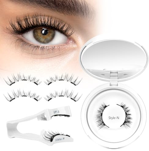 Higu clace Magnetische Wimpern,Magnet Wimpern Ohne Eyeliner,Magnetische Wimpern mit Applikator,Wimpern Magnetisch Natürlicher Look,Kein Kleber erforderlich Wimpern Magnetic(KIT-N)