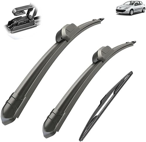 PANXUC Auto Scheibenwischer für Peugeot 206 Hatchback 2001-2006 26in16in14in, Windschutzscheibe Scheibenwischerblätter Wischerblätter Wischblatt Satz Ersatz Wischerarm
