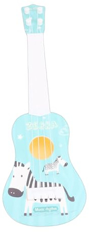 Fockety Ukulele Giocattolo per Bambini, Chitarra a 4 Corde Giocattolo Musicale Mini Strumenti di Apprendimento Musicale Educativo per Principianti, Chitarra Ukulele Regali (BLUE)