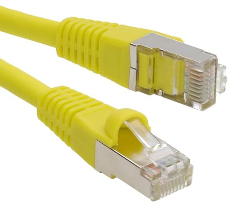kenable Cat6A SSTP Network Cable RJ45 Ethernet Patch Lead 10 Gigabit LSZH Snagless 1m Yellow