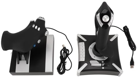 Xiuganpo Flight Simulator Controller Joystick with Vibration Simulated Throttle Rudder for ONE 7/8/10/11