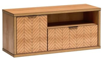 Masseno TV-Schrank CARINI 117,5 cm Fernsehschrank mit 2 Türen TV-Lowboard für Wohnzimmer Modern 117,5x40,6x53 cm Eichefarben