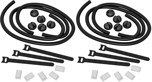 D-Line Cable Tidy Kit, 4-in-1 Cable Management Set, Desk, TV, Gaming Setup Wire Organiser - Includes: 2X Cable Sleeves (1m), 5X Cable Clips, 3X Reusable Cable Ties, 5X Cable Bases (Pack of 2)