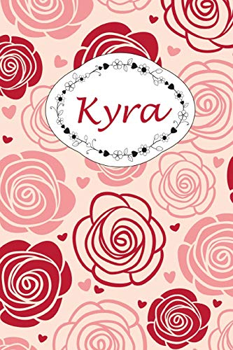 Kyra: Personalisiertes Notizbuch / 150 Seiten / Punktraster / DIN A5+ (15,24 x 22,86 cm) / Rosen Cover Design