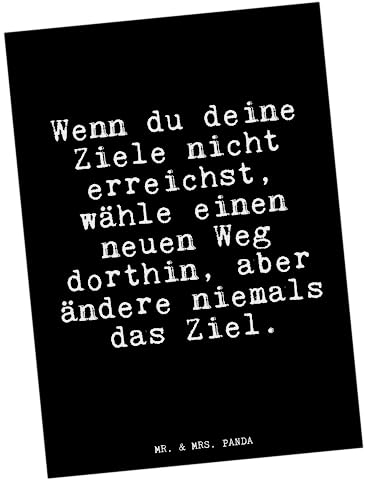 Mr. & Mrs. Panda Postkarte Wenn du deine Ziele... - Geschenk, Motivation, Ansichtskarten, Glizer Spruch Sprüche Weisheiten Zitate Lustig Weisheit