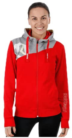 Kempa Herren Core 2.0 Kapuzen Jacke, rot/dark grau melange, M