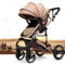 Kinderwagen „California“, 3 in 1 Kombikinderwagen Megaset 8 teilig inkl. Babyschale, Sportwagen, Babywanne und Zubehör, zertifiziert nach der Sicherheitsnorm EN1888, Buggy, Beige