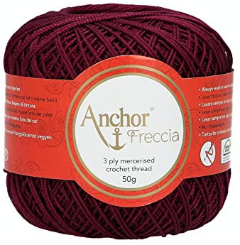 Anchor Freccia Stärke 6 4771006-00072 rot Häkelgarn, 100 % Baumwolle
