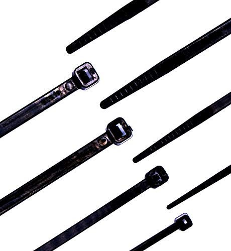 RGB Networks Ltd 100 Cable Ties Premium Pack,300 x 4.8mm Long Black ROHS and Zero Halogen Low Narrow Smoke Strong Zip Ties Tie Wraps Fastener Nylon Plastic Cable Management