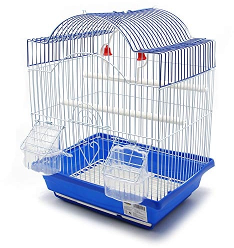 BPS Vogelkäfig aus Metall mit Futternapf Farbe zufällig Versand 30x23x39 cm BPS-1229