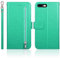 EYZUTAK Wallet Case for iPhone 7/8/SE 2020/SE(5G)2022, 5 Card Slots, Magnetic Closure, Zipper Pocket, Handbag PU Leather Flip Case with Wrist Strap TPU Kickstand Cover - Mint Green