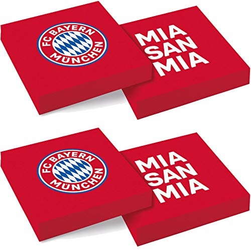 amscan 20 Servietten * FC Bayern MÜNCHEN * zur Fussball-Party und Geburtstag | Fan FCB Fußball Kindergeburtstag Napkins Papierservietten