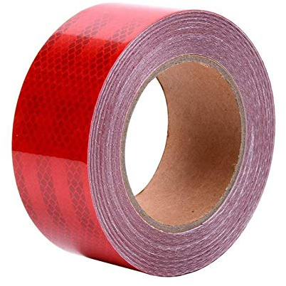 ONTWIE Wasserdichtes Reflektierendes Band Hohe Sichtbarkeit Industrielle Kennzeichnung Gefahr Heavy Duty Vorsicht Warnung Sicherheit Selbstklebendes Band Outdoor - Rot 10M