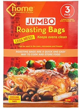 VFM - Oven Roasting Bags, Microwave Or Freezer, Jumbo Size, Suitable for Chicken, Turkey, Lamb and Beef, Tin Foil Replacement, Christmas Roast Turkey Crown, Freezer Bag, 3 Pack