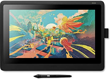 Wacom DTK1660K0B-CH Cintiq 16 Graphic Tablet, USB, Black, 422 mm Width, 24.5 mm Depth, 285 mm Height