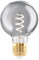EGLO E27 Lampe dimmbar, Spiral LED Glühbirne Globe, Vintage Deko Leuchtmittel schwarz-transparent im Retro-Design, 4 Watt, 100 Lumen, warmweiß, 2000k, Edison Birne G60, Ø 6 cm