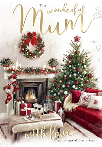 Weihnachtskarte, Motiv Wonderful Mum, singende Musik, Weihnachtsmotiv, XSING007