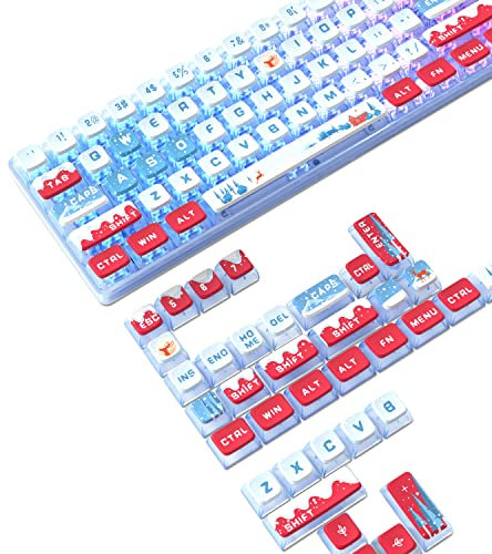 MAMBASNAKE 120 Tasti PBT Pudding Keycaps Set,Profilo ASA,PBT Sublimazione del Colore,Layout ANSI US per Tastiera Meccanica TKL 61 68 87 98 104,Compatibile con Switch Cherry MX Gateron Otemu Kailh