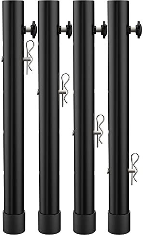 Fxndknjks Lot de 4 rallonges de pieds de table pour tables pliantes, pieds droits/pliés, extensions de jambes, rehausseurs réglables en hauteur